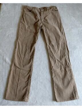 Vtg Levis 519 Corduroy Pants 36x32 Brown Boot Cut White Tab Talon Zip